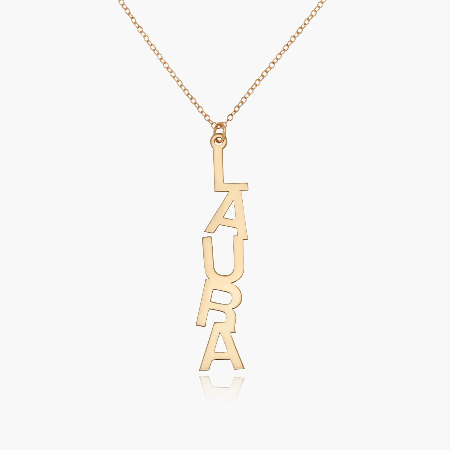 Block Name Drop Necklace