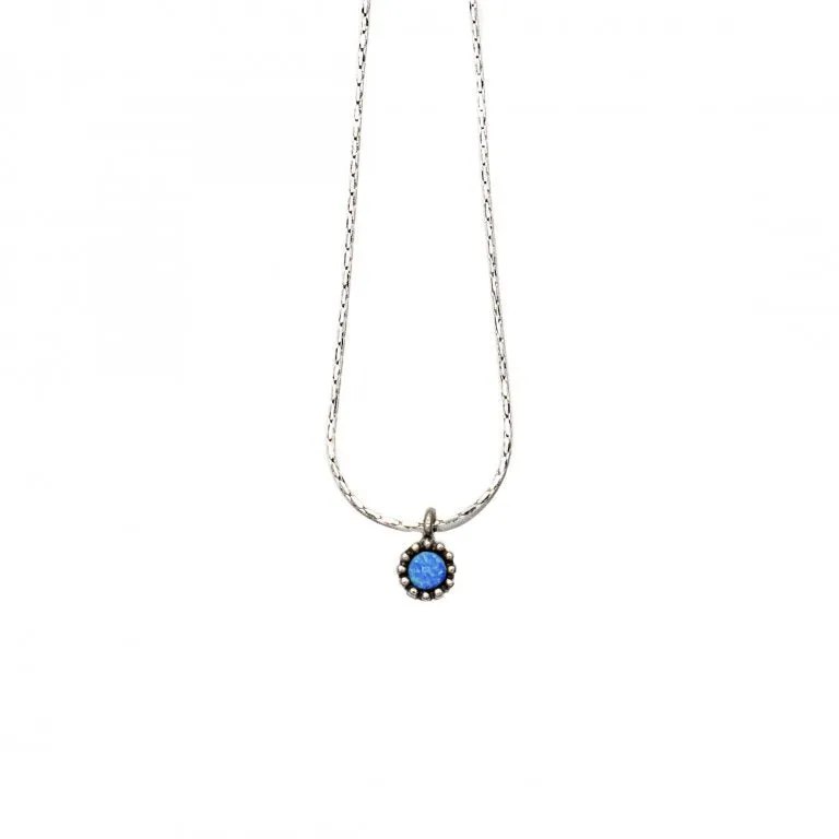 Blue Opal necklace sterling silver pendant