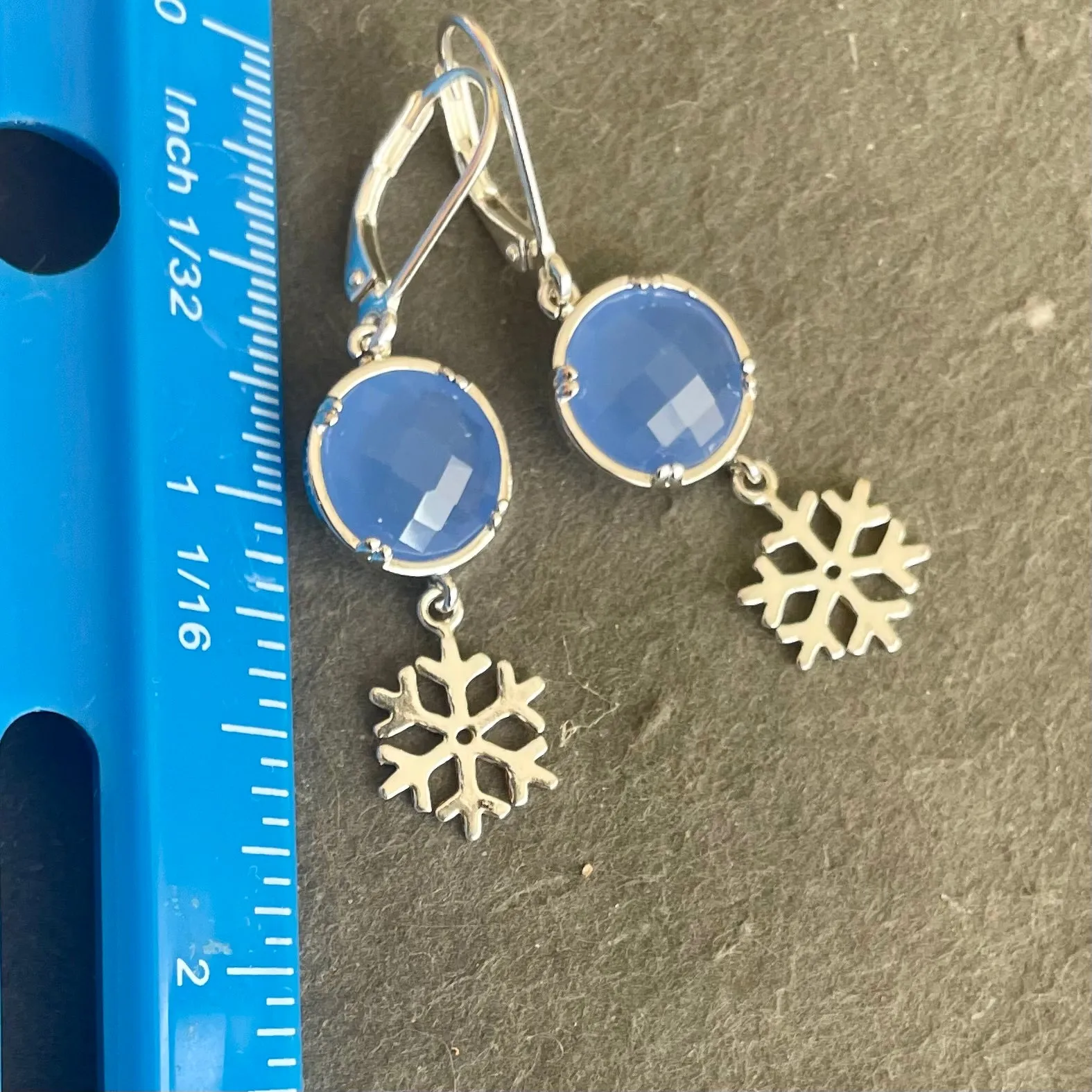 Blue Snowflake Dangles