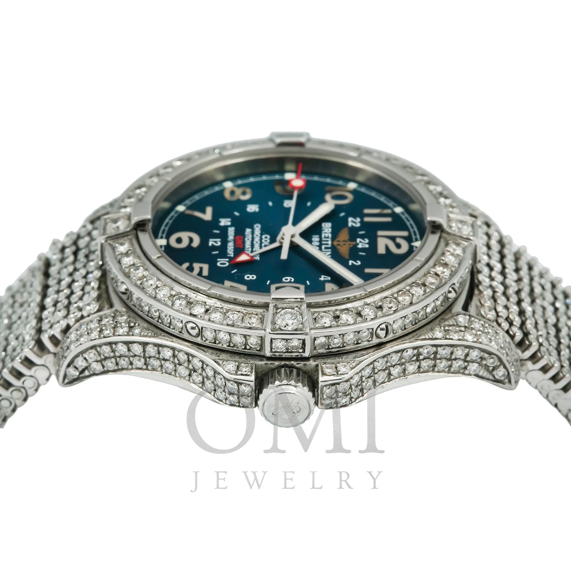 Breitling Colt GMT A32350 41MM Blue Dial With Diamond Bezel And Bracelet