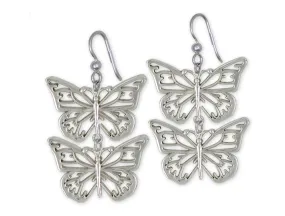 Butterfly Earrings Jewelry Sterling Silver Handmade Butterfly Earrings BY2-2E