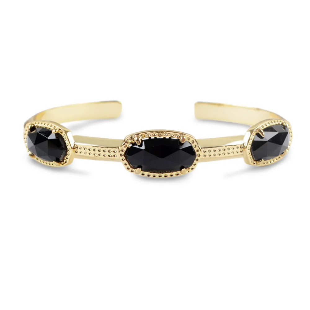 Camellia Gemstone Cuff Bangle