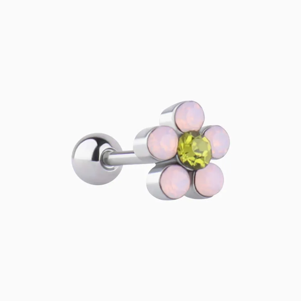 Charming Opal Flower Stud