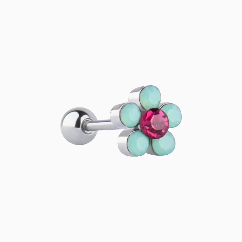 Charming Opal Flower Stud