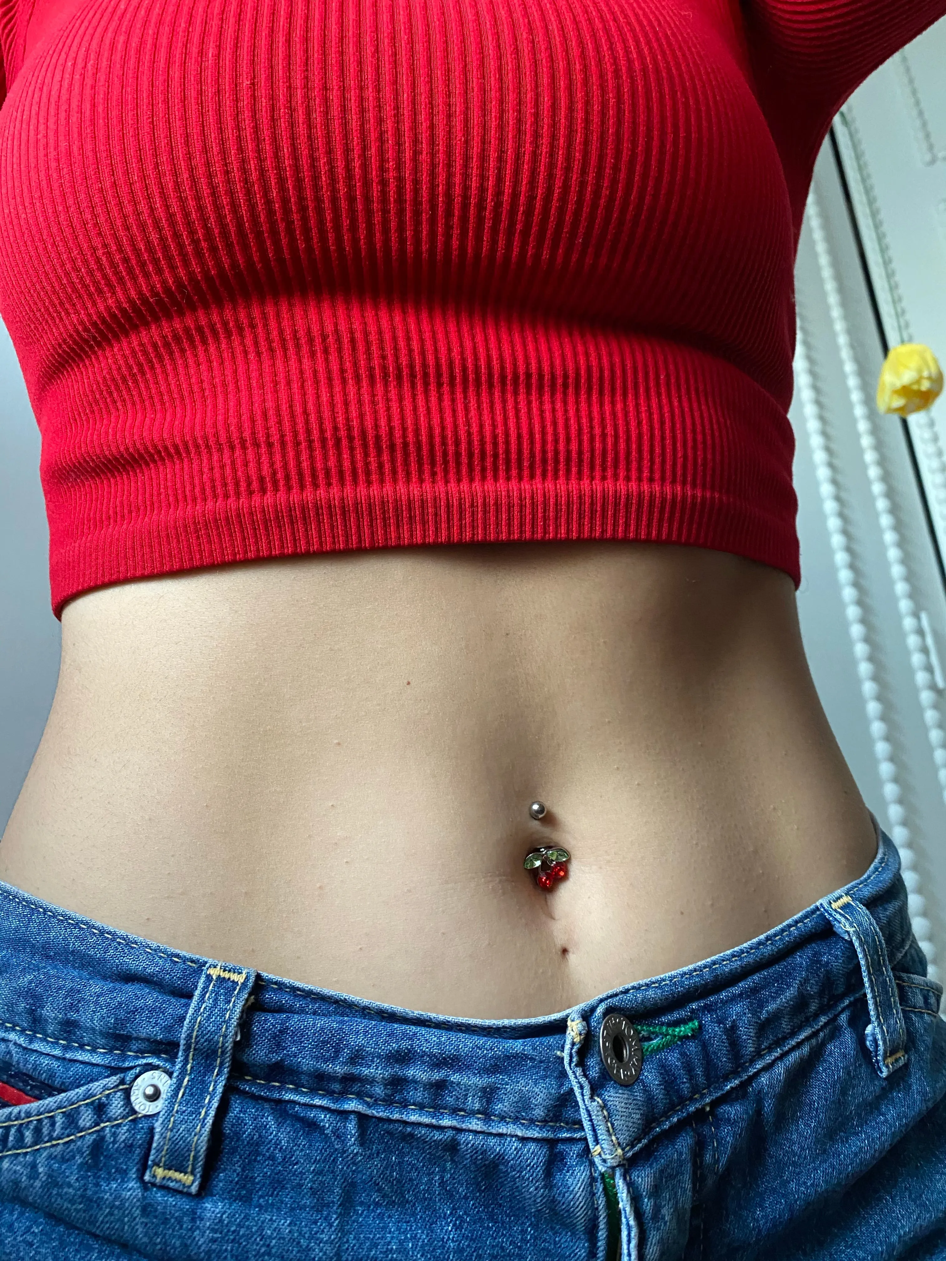 Cherry Belly Ring