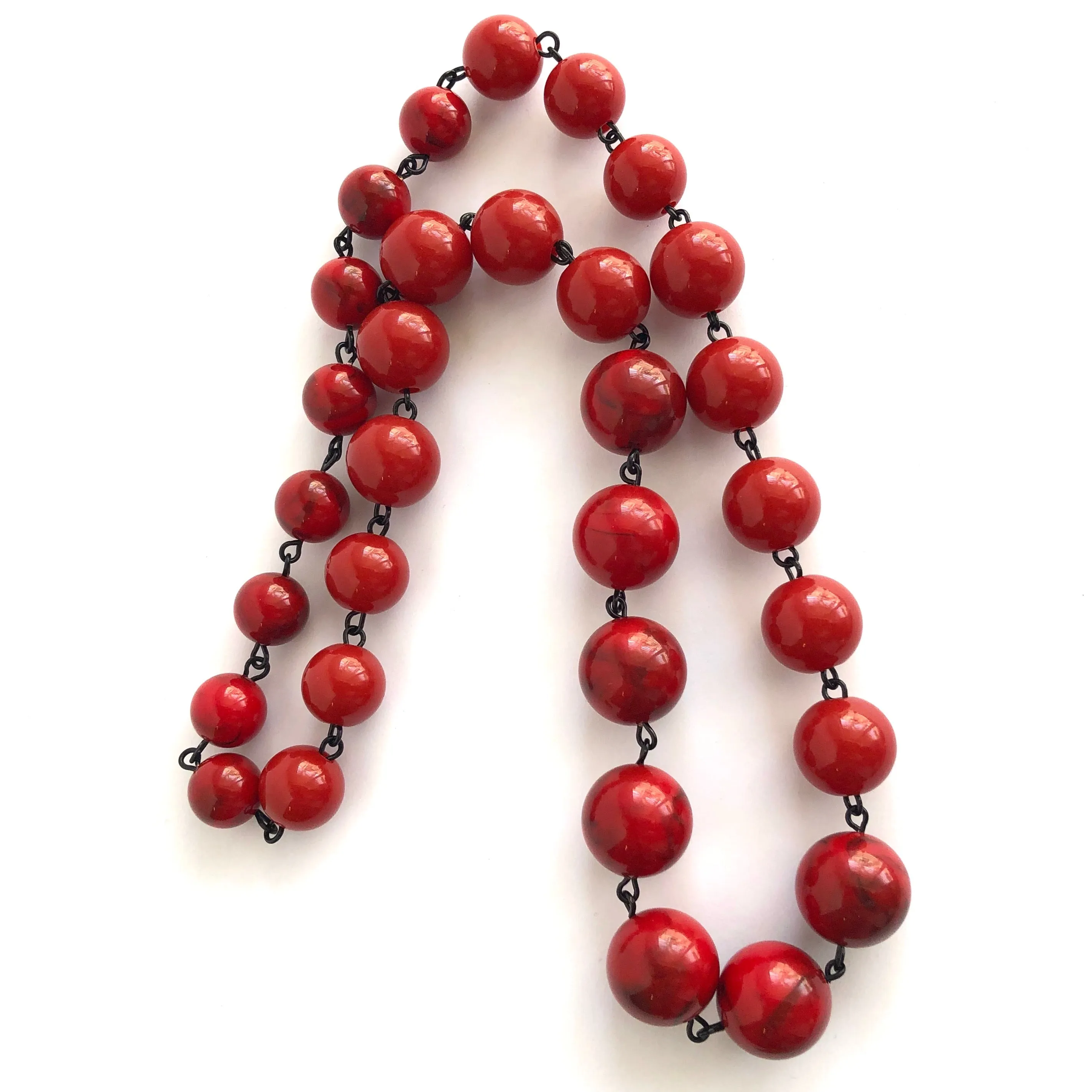 Cherry Red Marbled Carmen Necklace