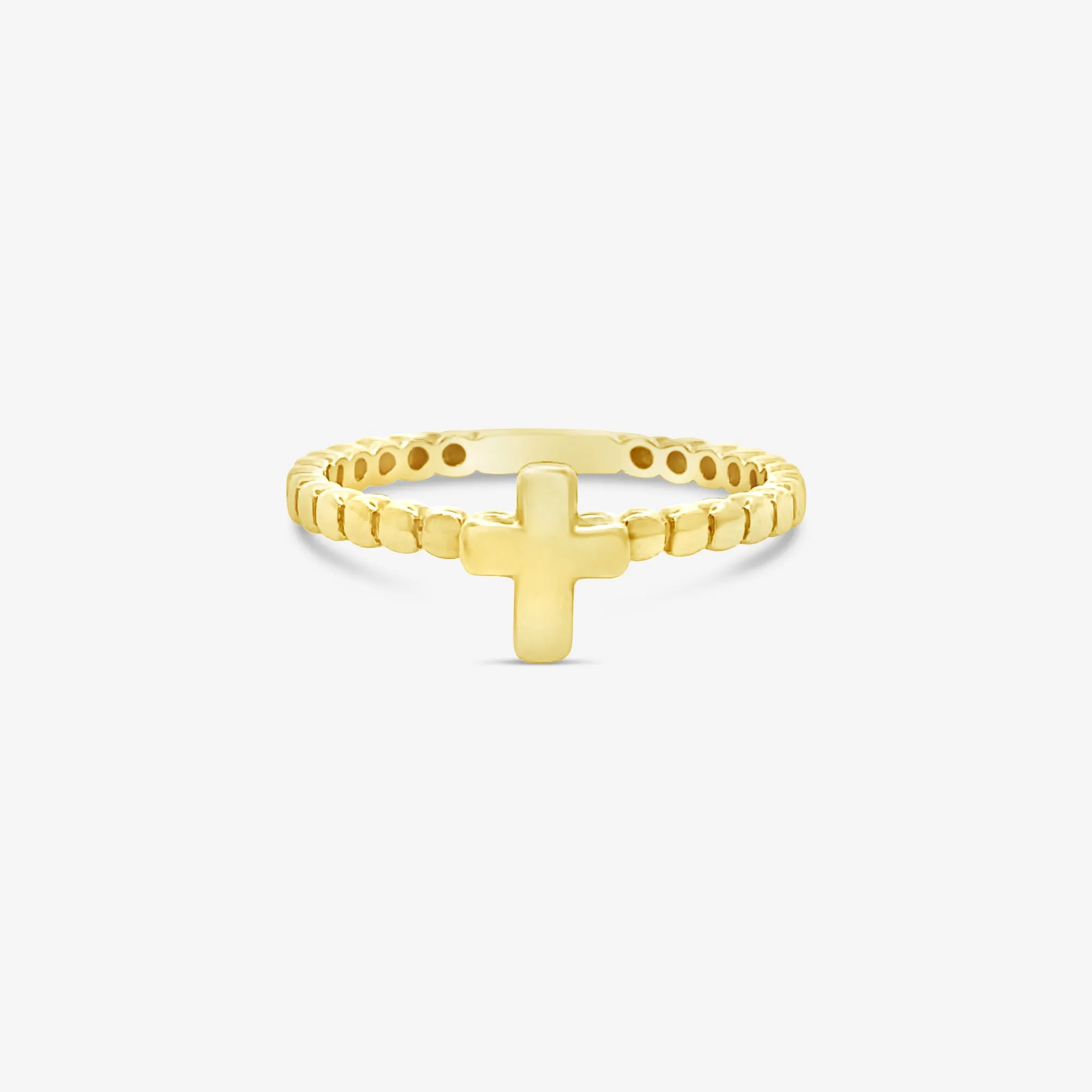 Classic Bead Cross Ring