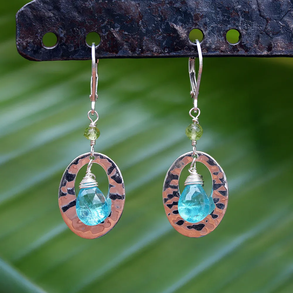 Cozumel - Sterling Silver Apatite Earrings