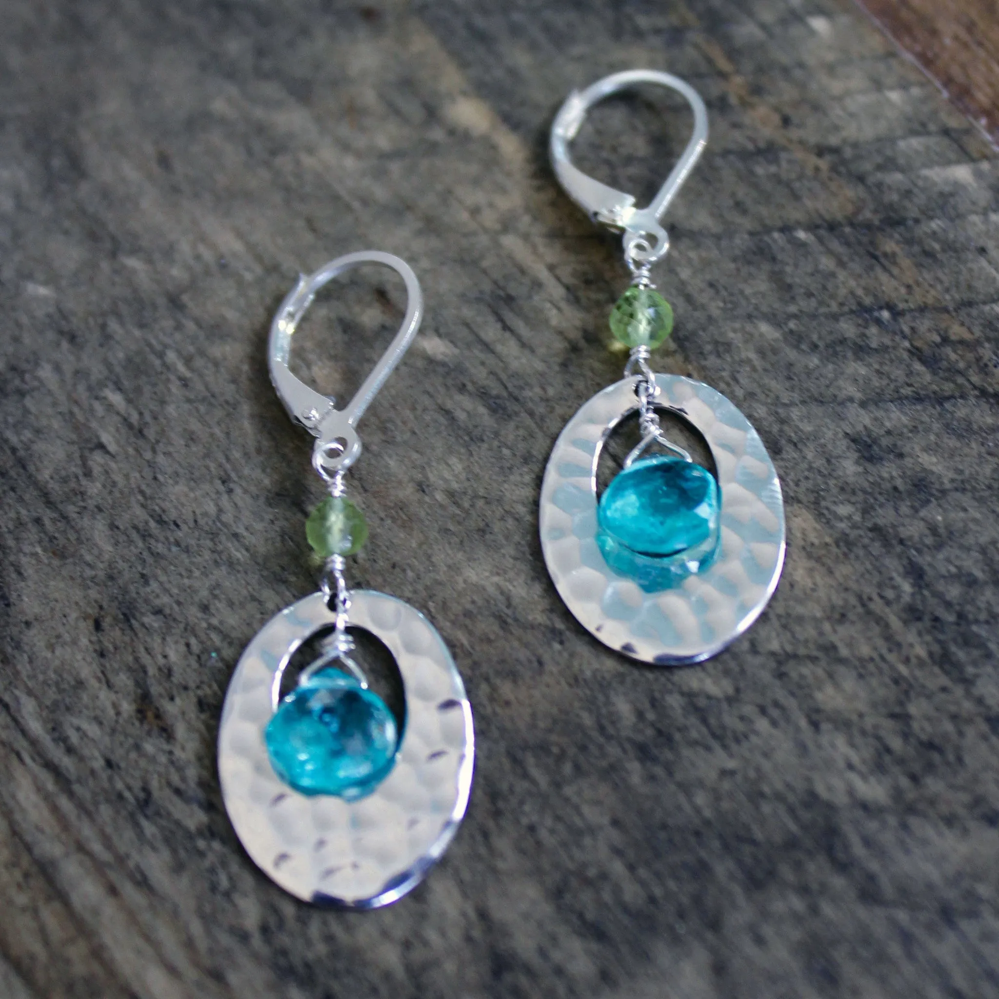 Cozumel - Sterling Silver Apatite Earrings