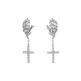 Cross Skeleton Hand Earring