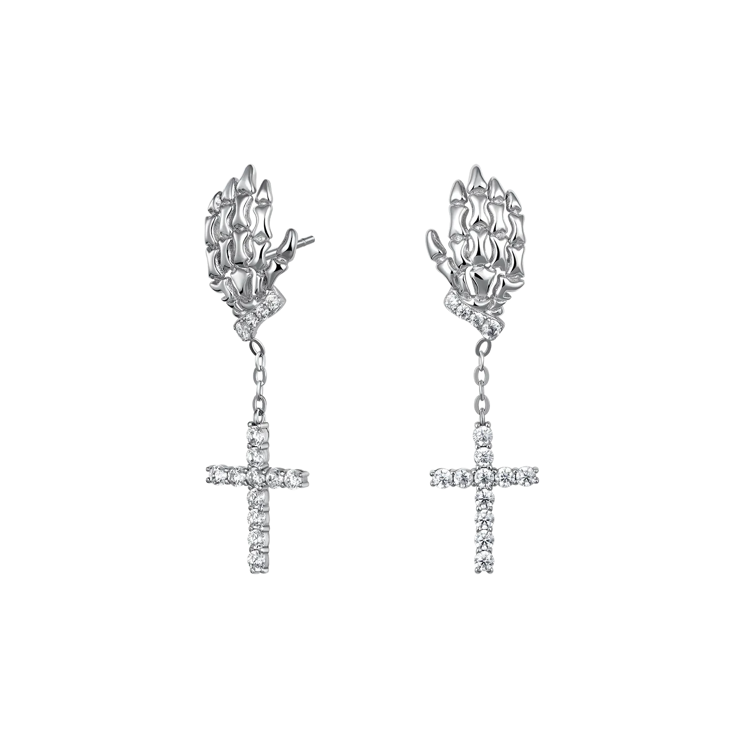 Cross Skeleton Hand Earring