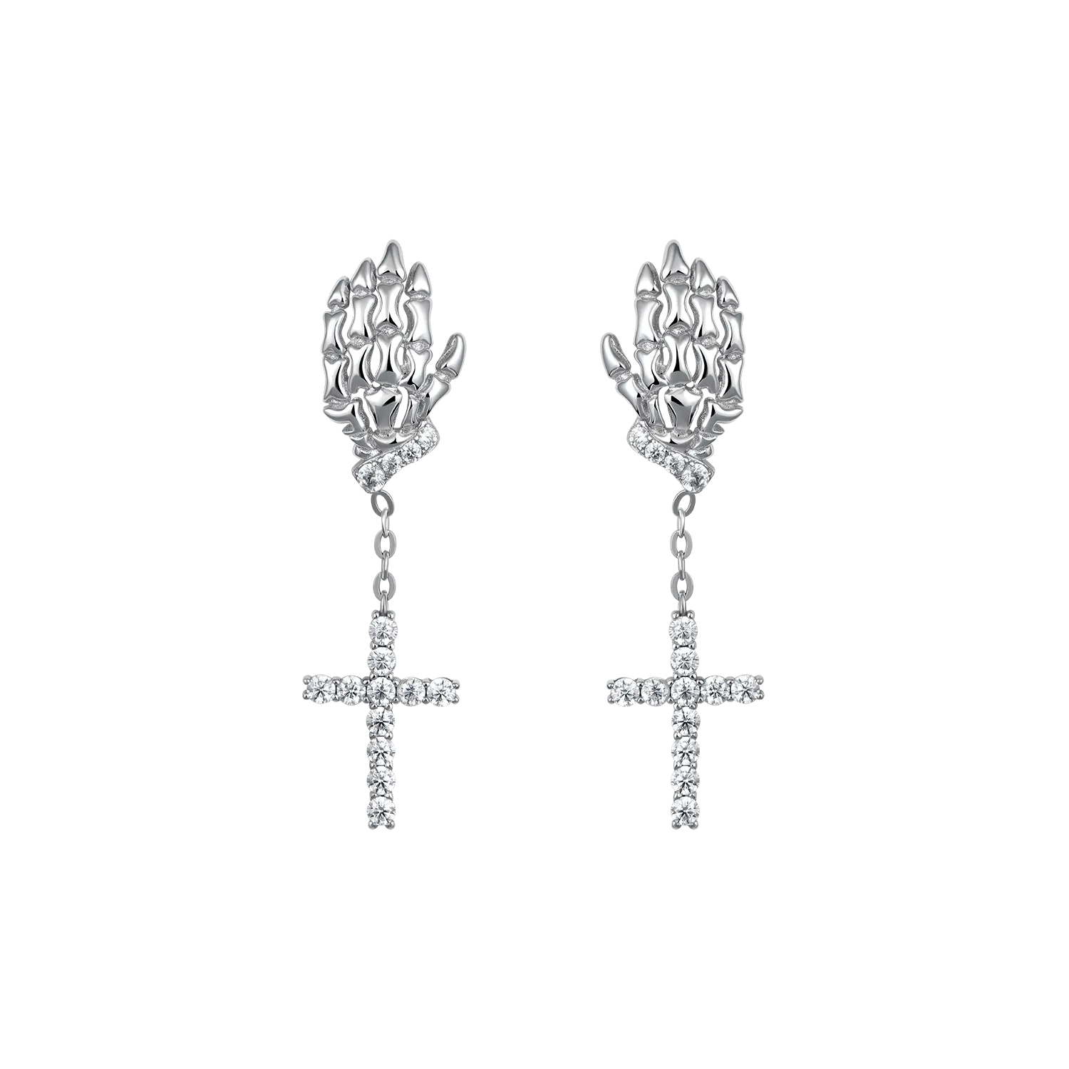 Cross Skeleton Hand Earring