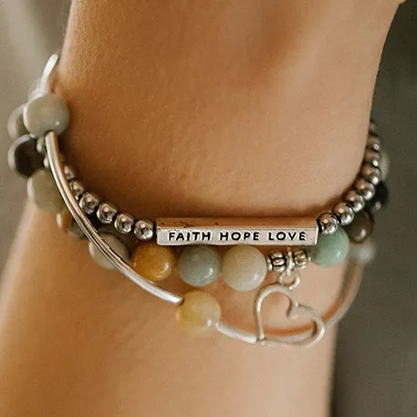 Cross | Soft Bangle Charm Bracelet | Howlite