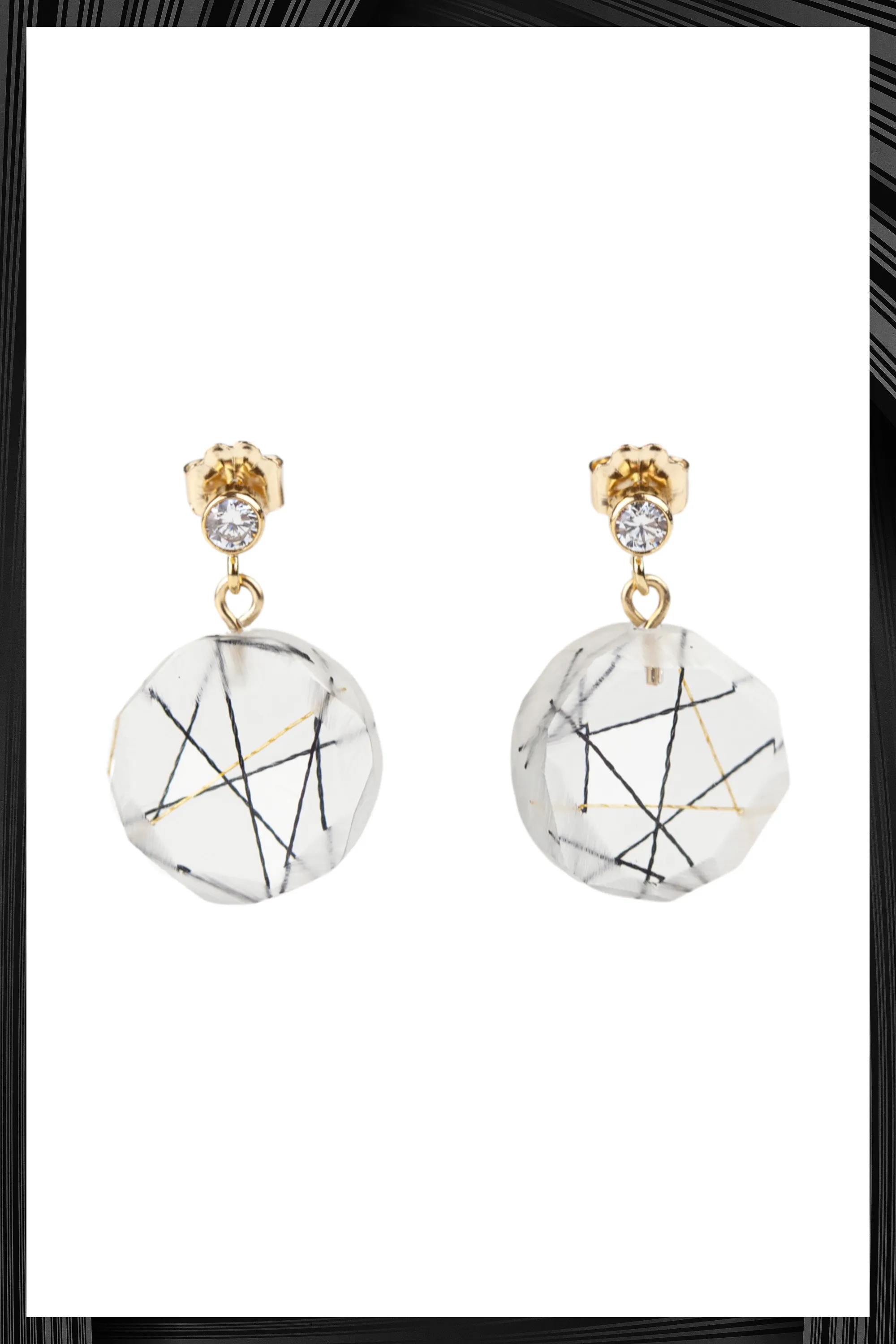 Cubic Zirconia Round Resin Drop Earrings | Free Delivery - Quick Shipping