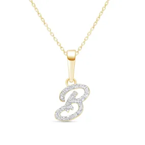 Cursive Diamond Initial Necklace