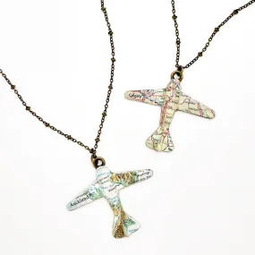 Custom Map Plane Necklaces