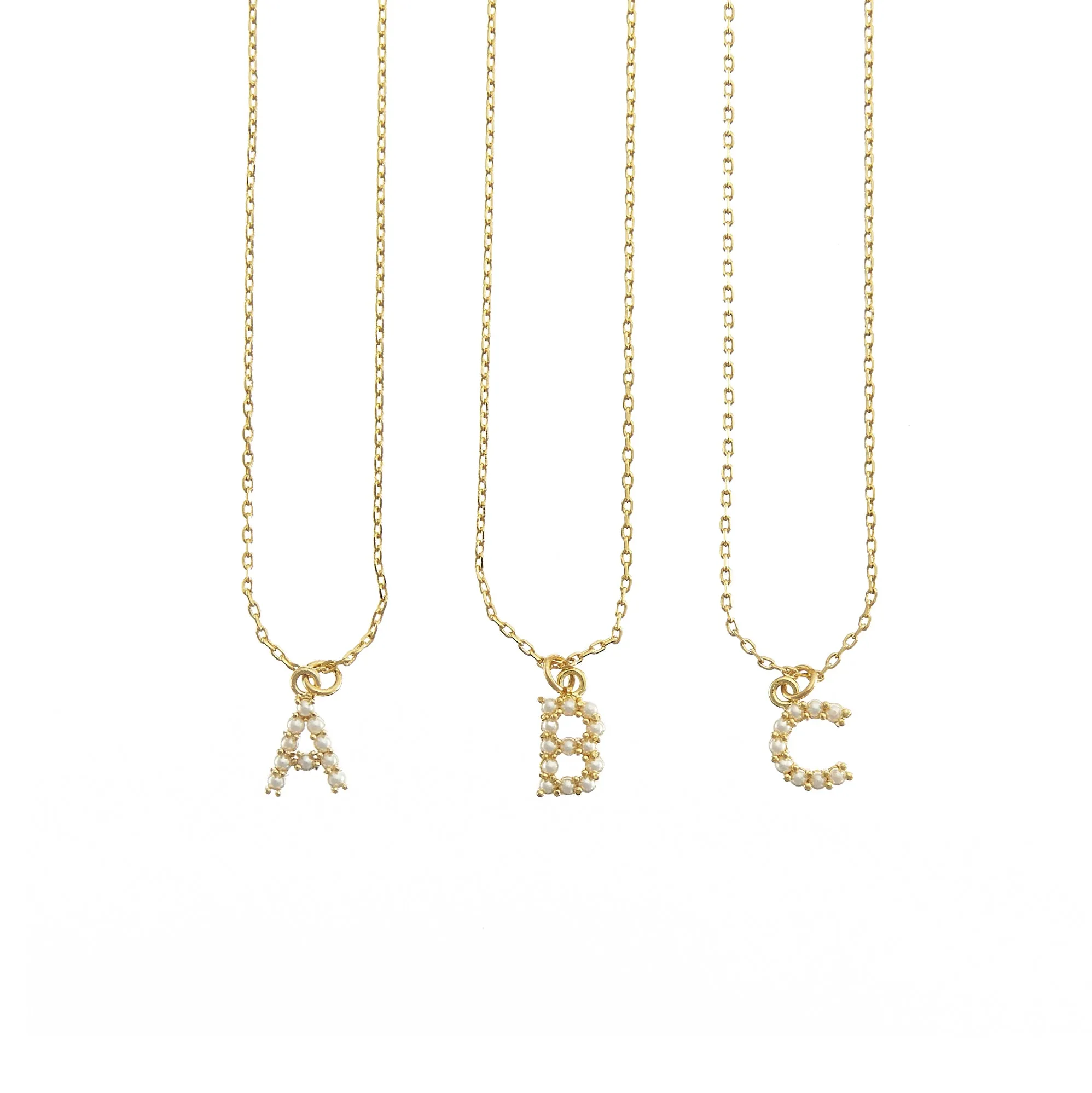 Dainty Love Pearl Initial Necklace