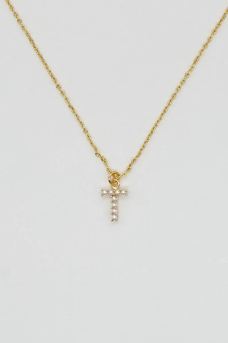 Dainty Love Pearl Initial Necklace