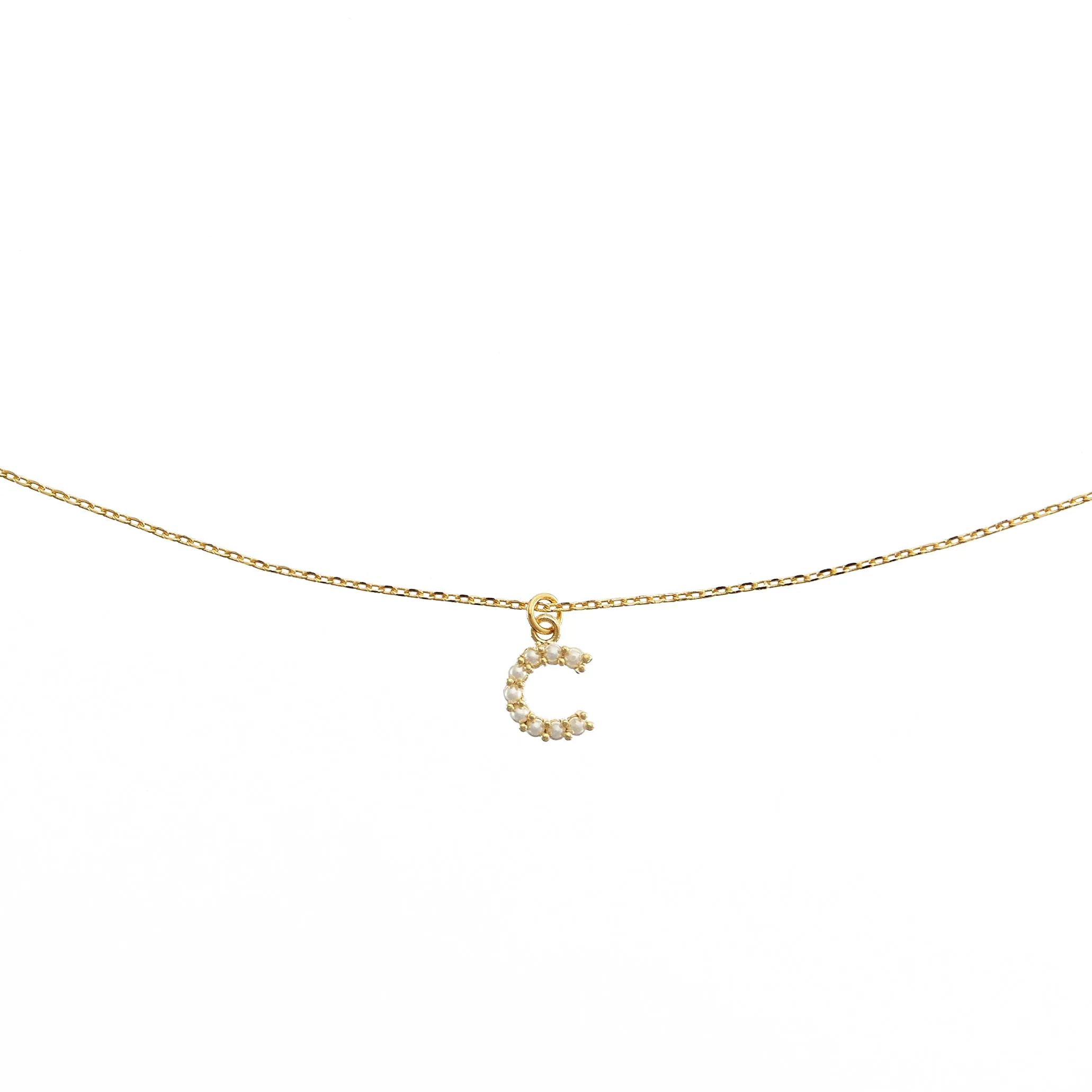 Dainty Love Pearl Initial Necklace