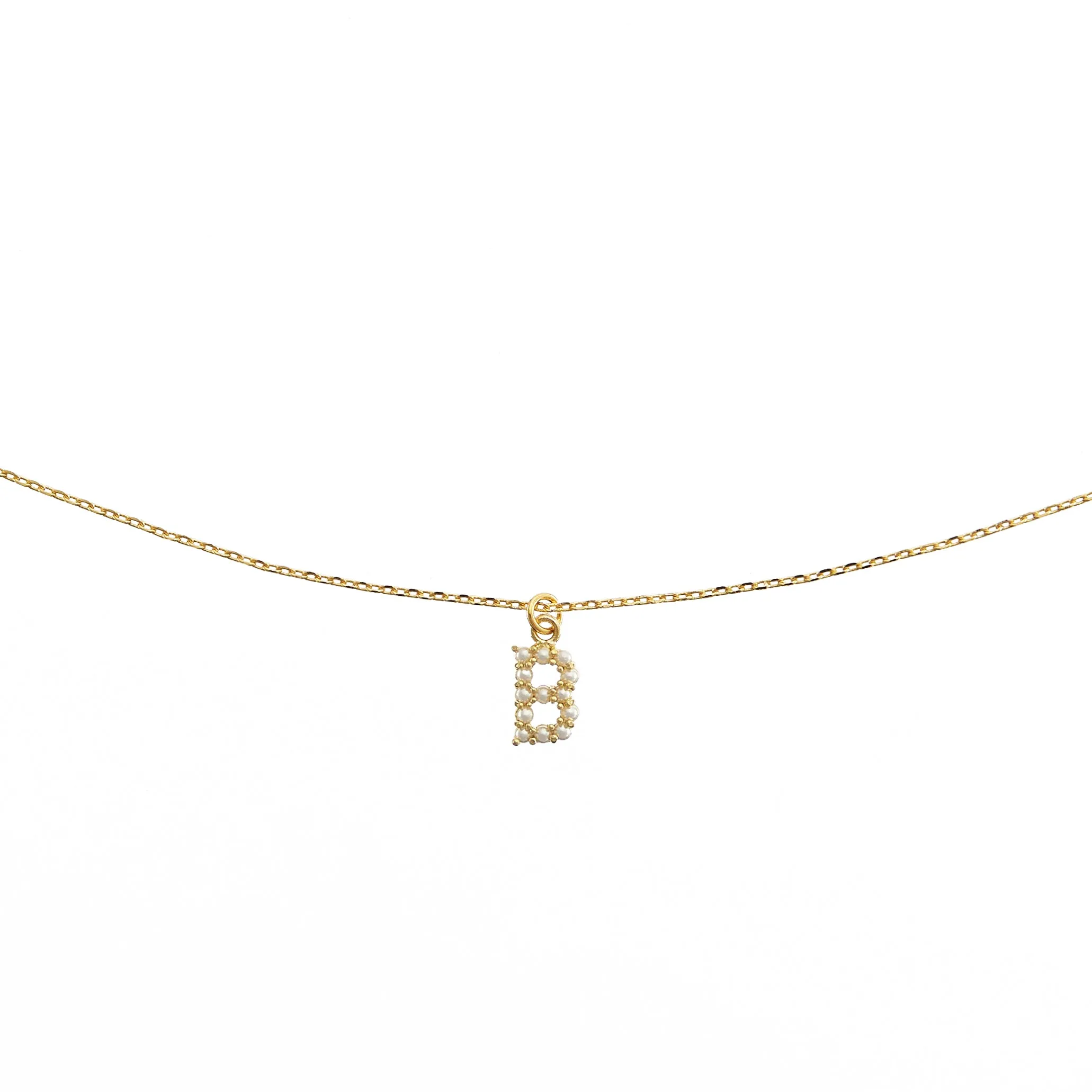 Dainty Love Pearl Initial Necklace