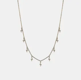 Dangling Diamond Lightning Bolts Necklace