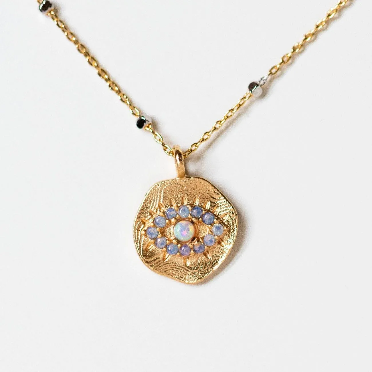 Daydreamer Evil Eye Necklace with Opal