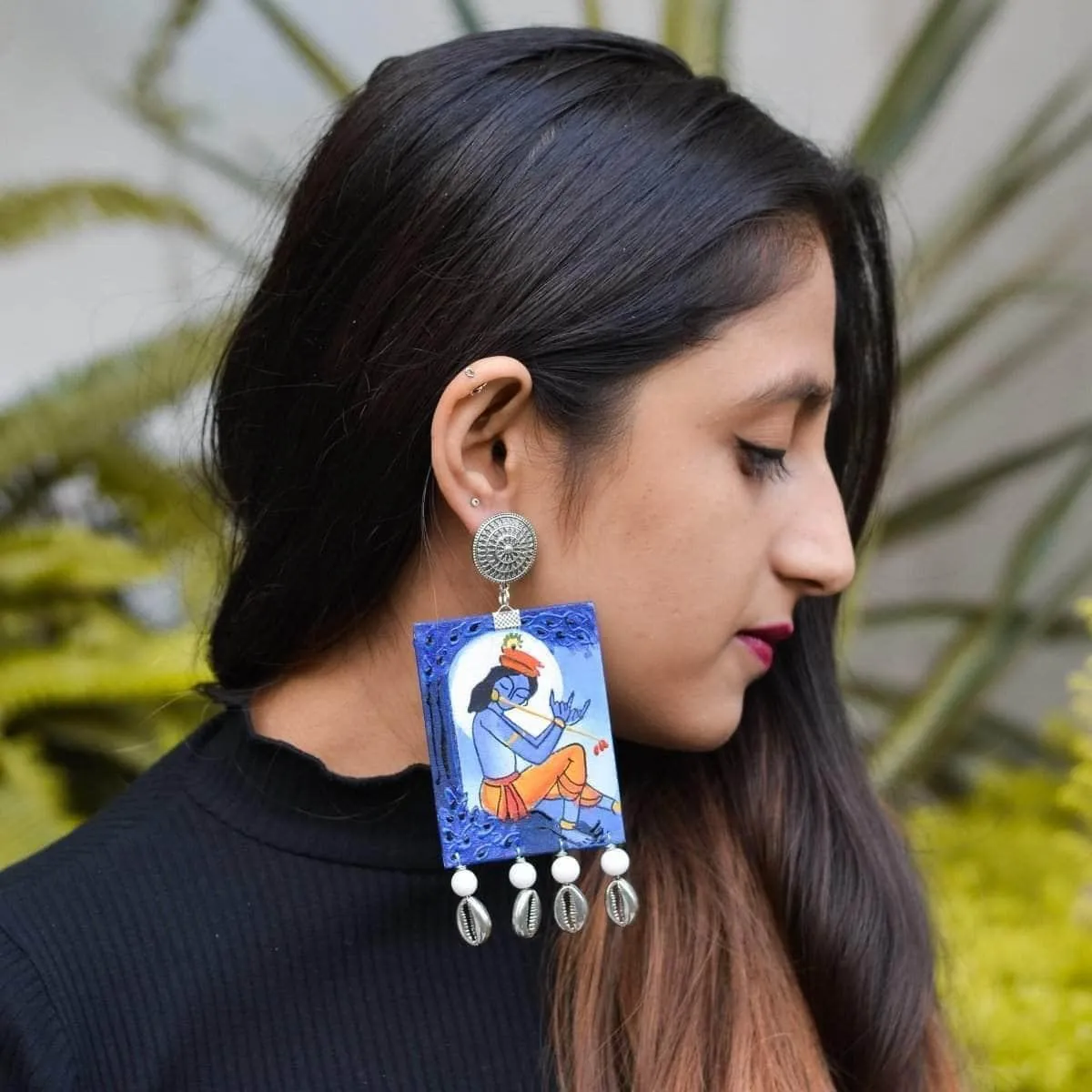 Devesh Handpainted Blue (Earrings)