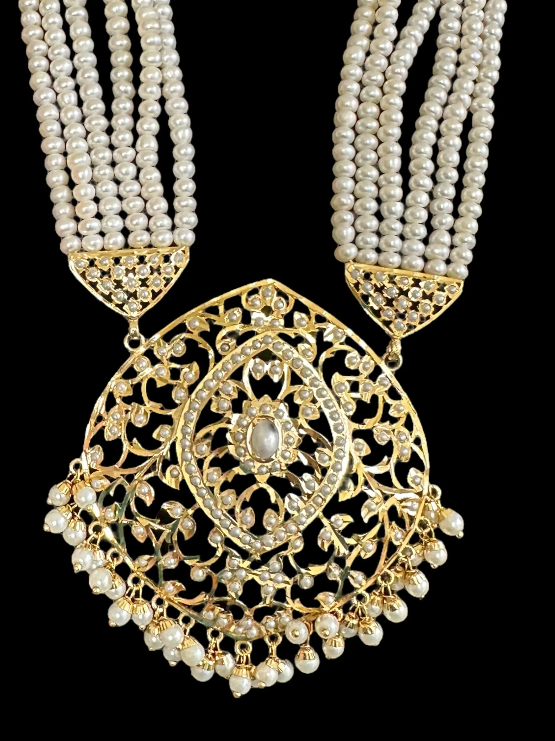 DLN32 jadau Rani haar with fresh water pearls ( SHIPS IN 3 WEEKS  )