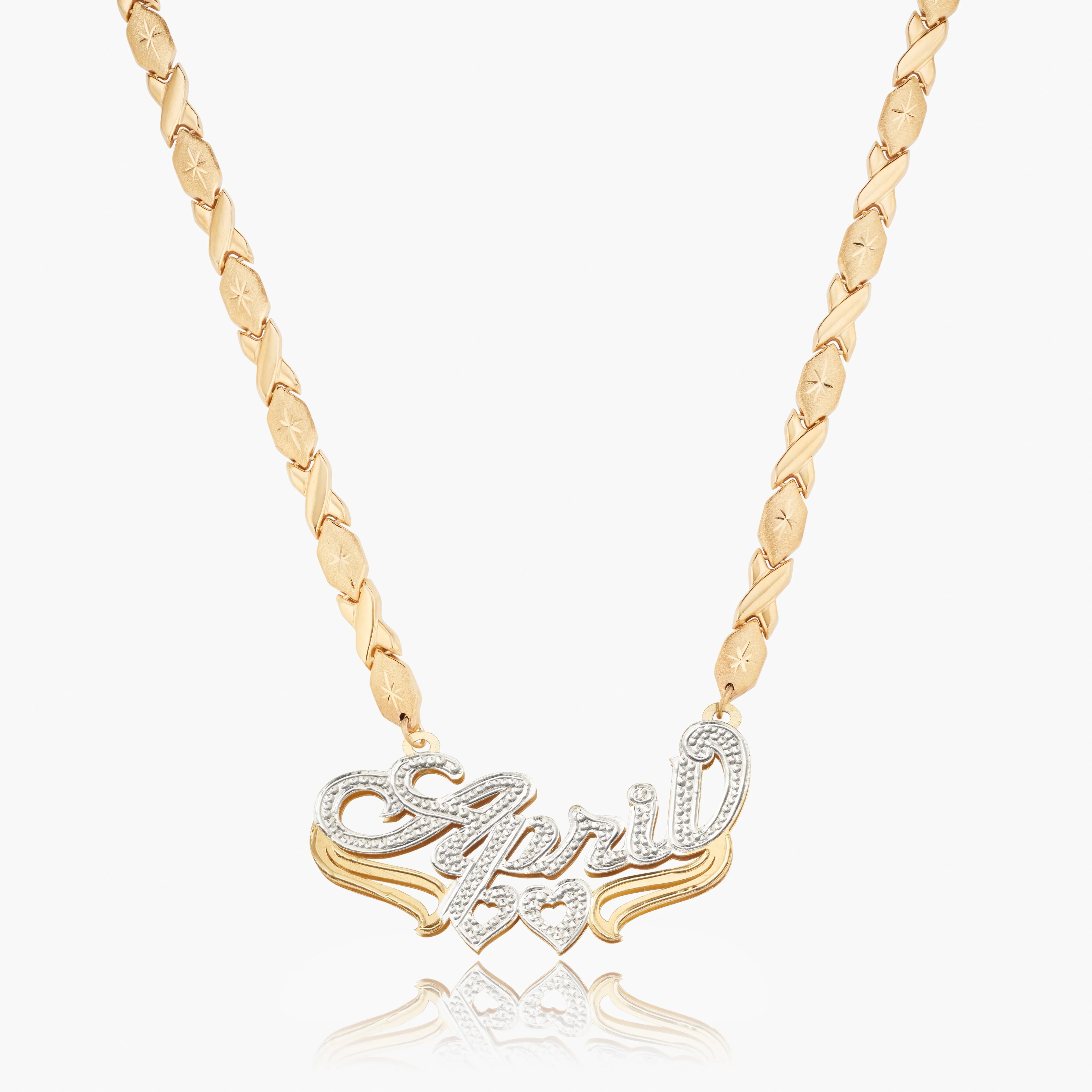 Double Plated Heart Name Necklace