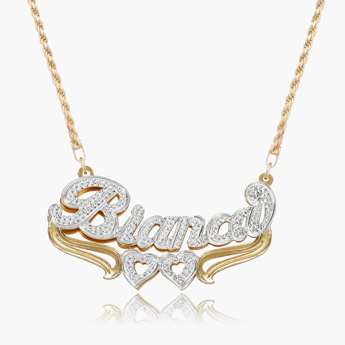 Double Plated Heart Name Necklace