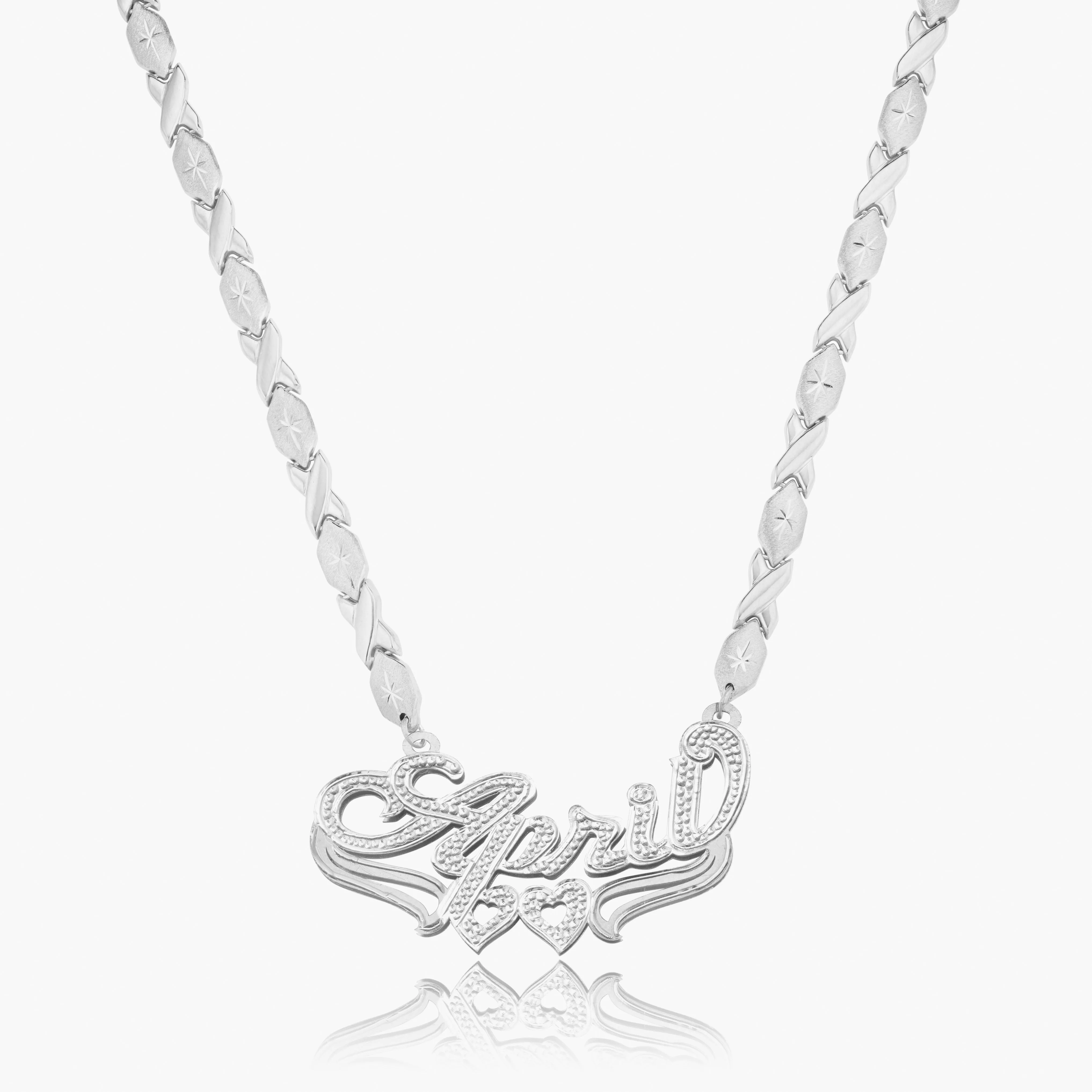 Double Plated Heart Name Necklace