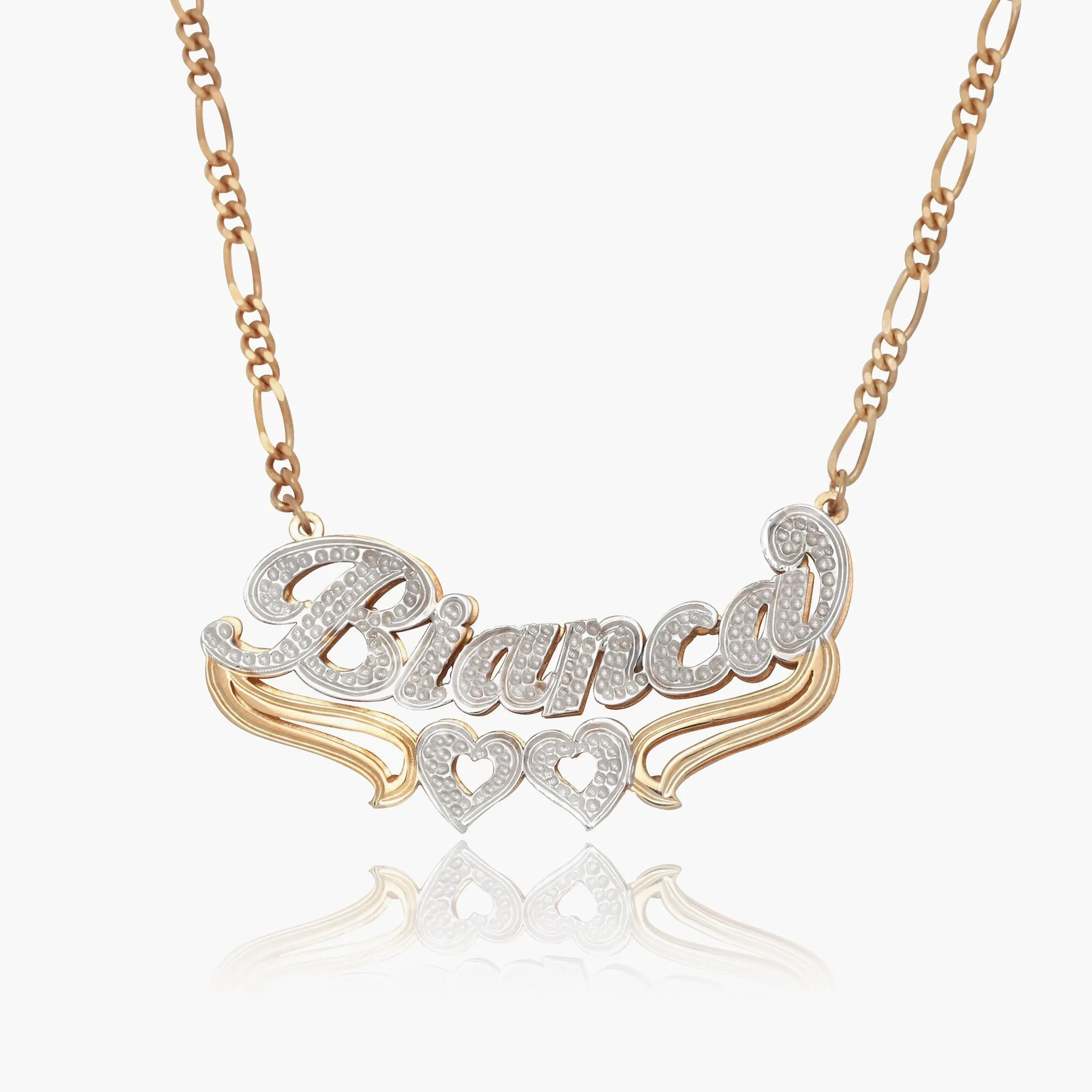 Double Plated Heart Name Necklace