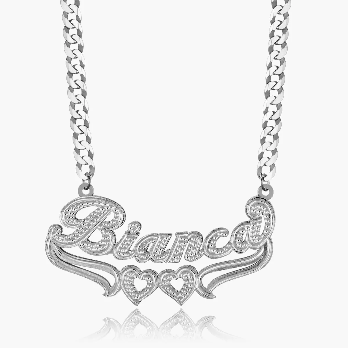 Double Plated Heart Name Necklace