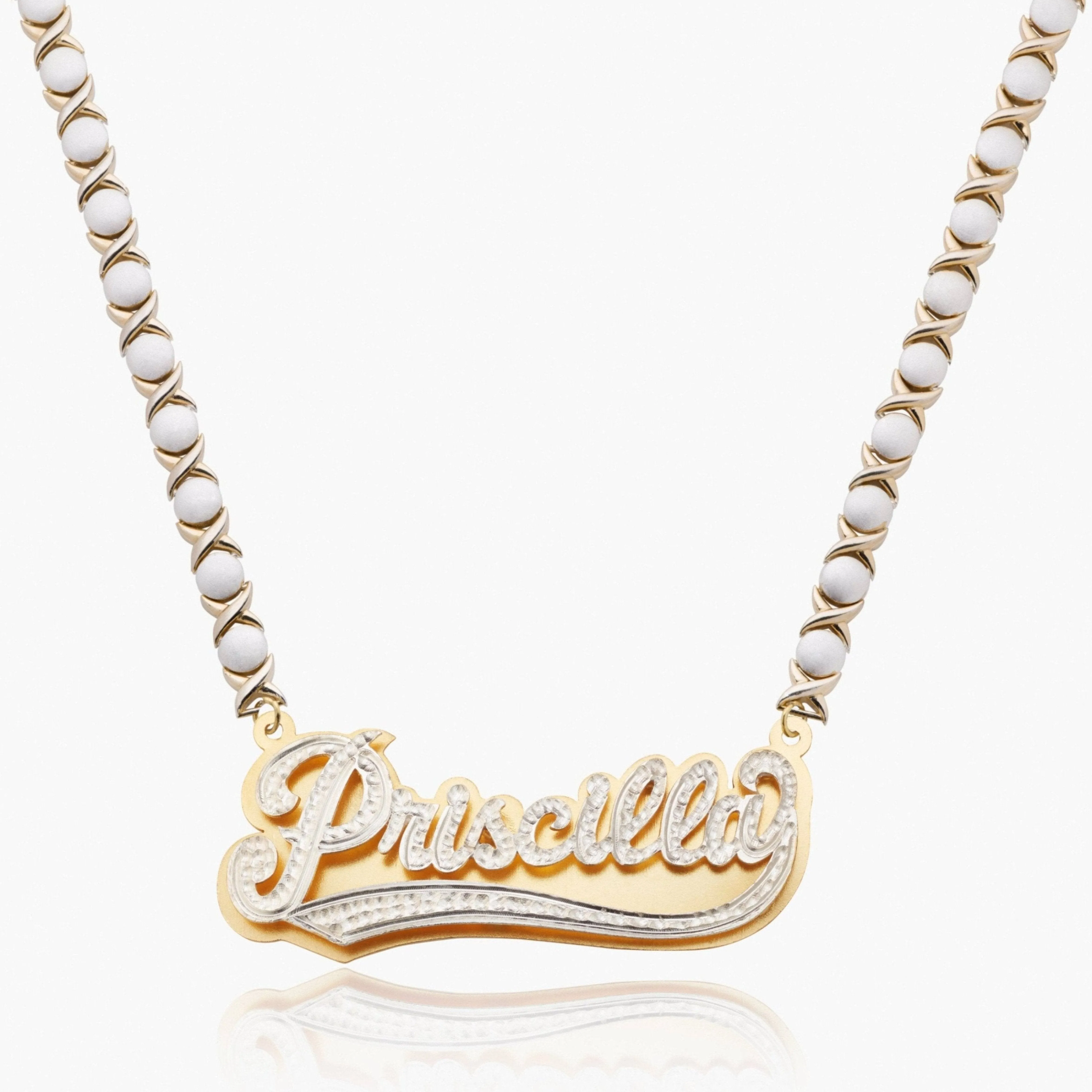 Double Plated Varsity Name Necklace