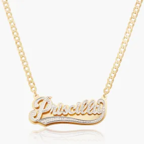 Double Plated Varsity Name Necklace