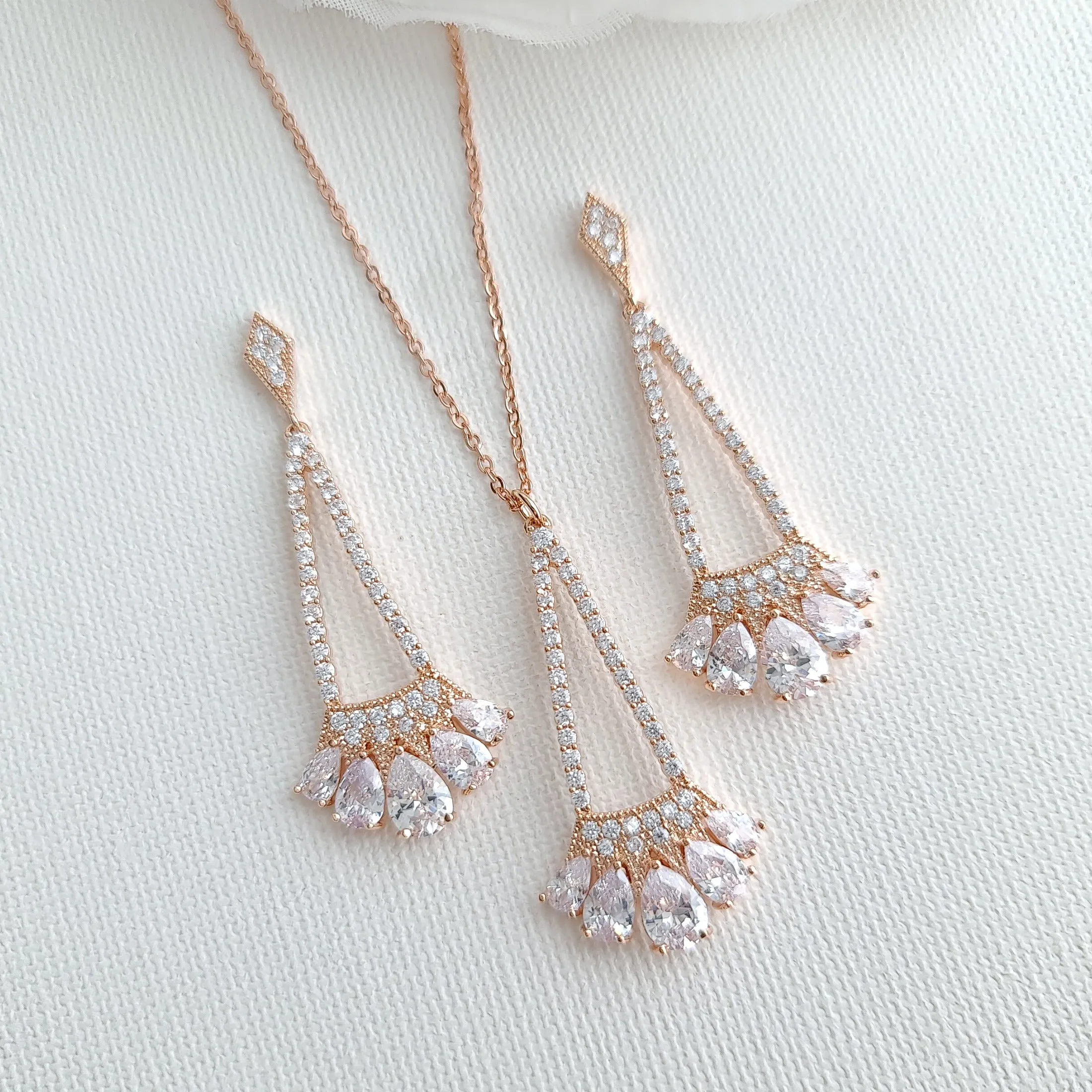 Drop Earrings and Necklace Set -Sydney