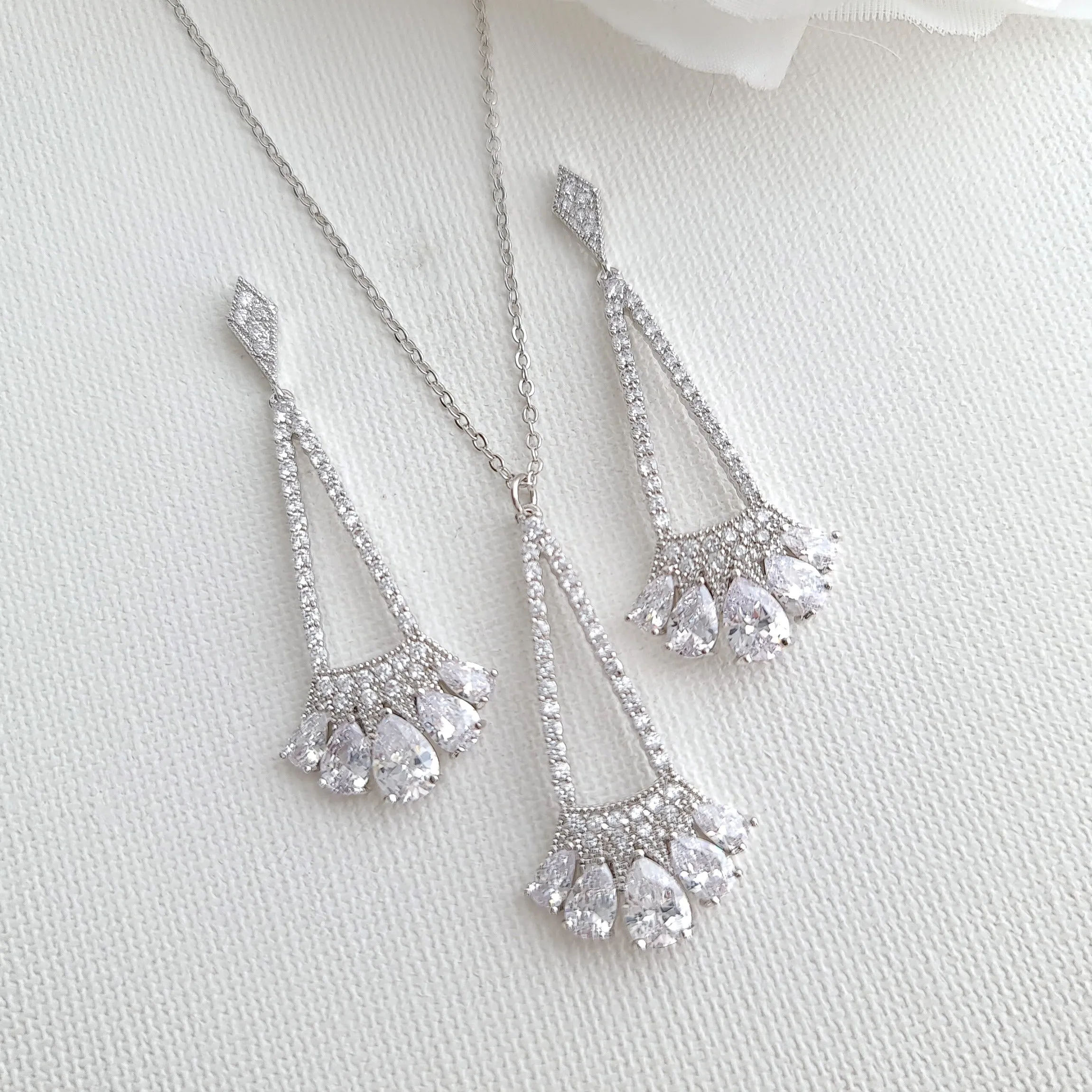 Drop Earrings and Necklace Set -Sydney