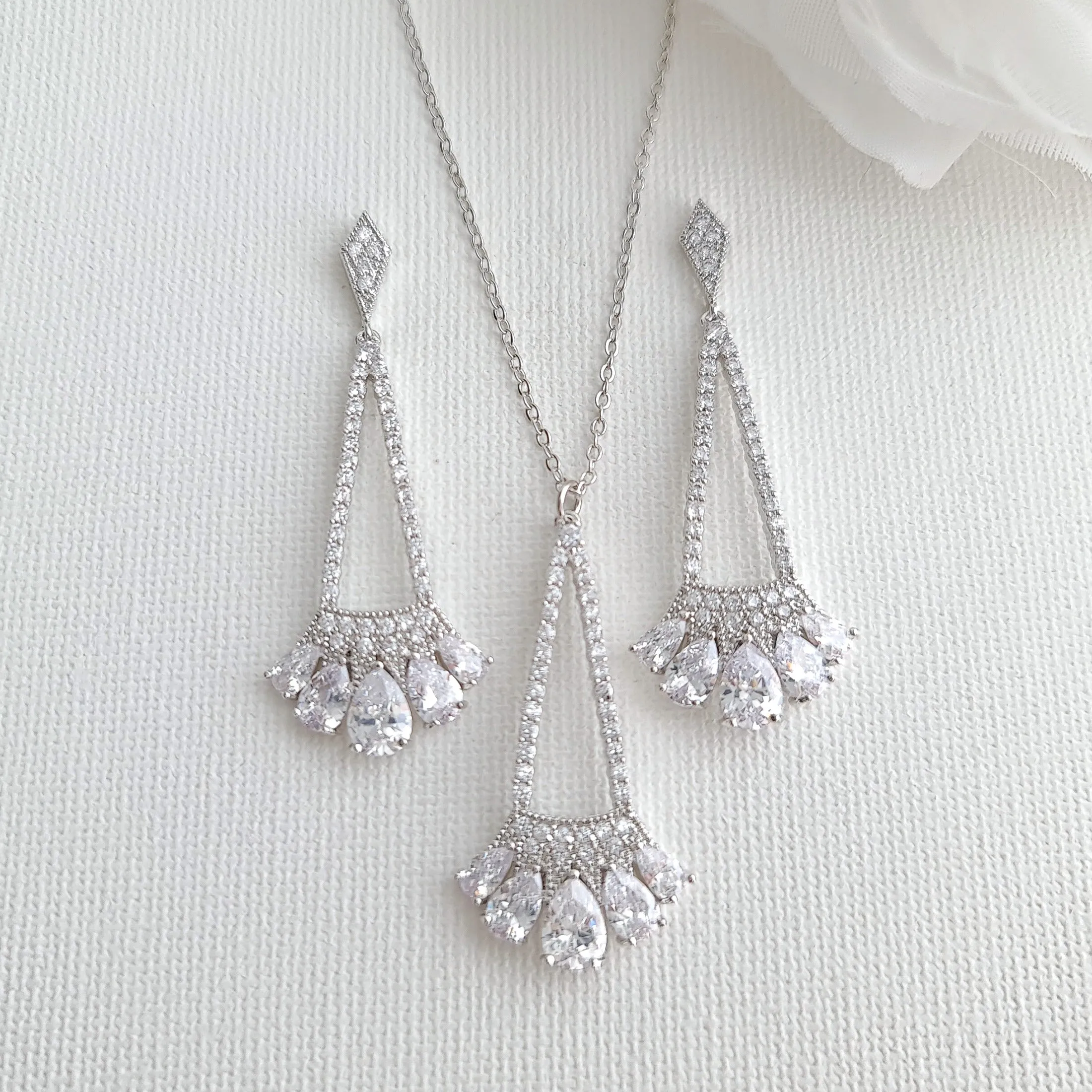 Drop Earrings and Necklace Set -Sydney