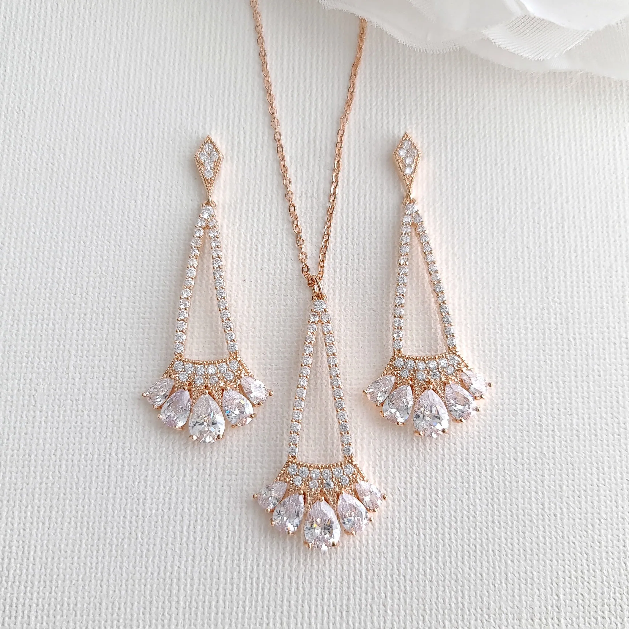 Drop Earrings and Necklace Set -Sydney