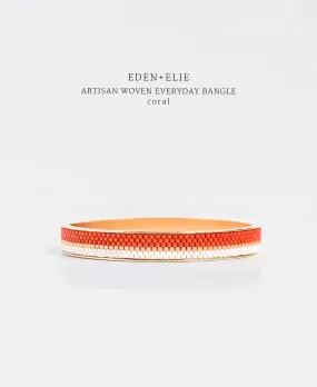 EDEN   ELIE Everyday gold narrow bangle - coral red