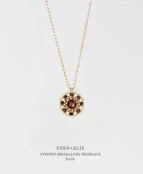 EDEN   ELIE Striped Medallion necklace - Bark