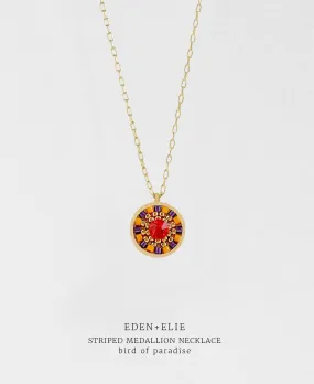 EDEN   ELIE Striped Medallion necklace - Bird of Paradise