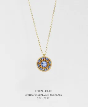 EDEN   ELIE Striped Medallion necklace - Challenge