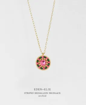 EDEN   ELIE Striped Medallion necklace - Orchid