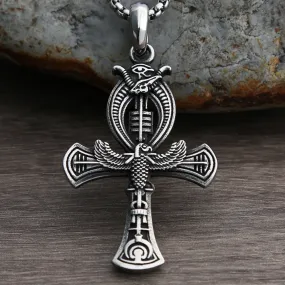 Egyptian Ankh Eagle Cross Gothic Pendant Necklace