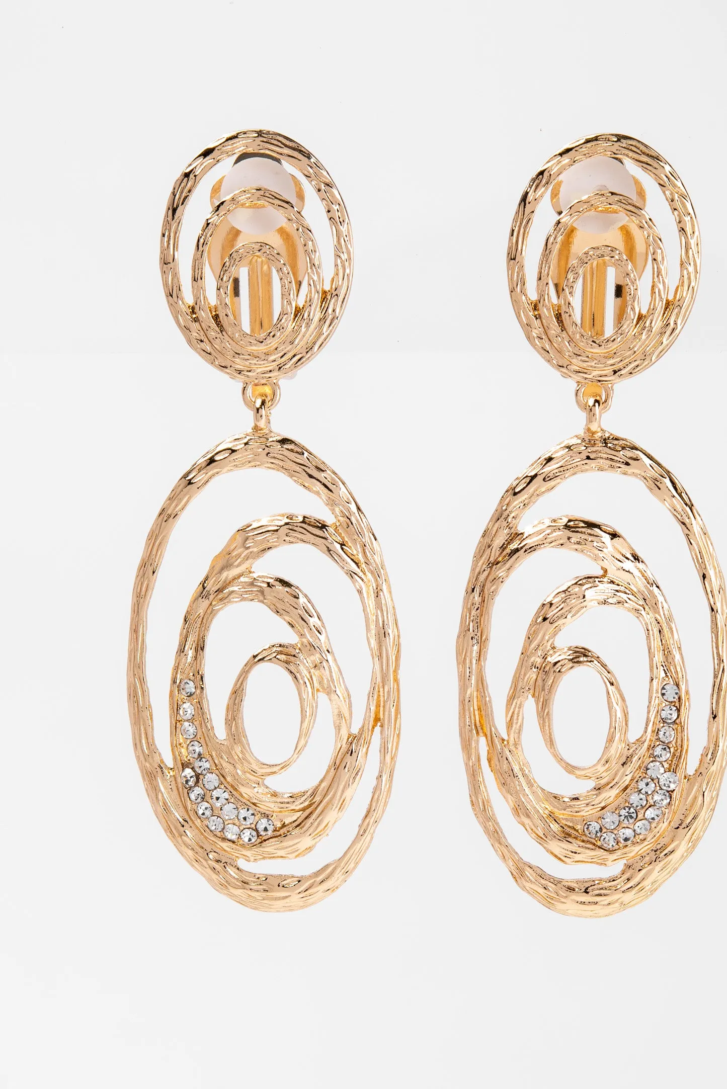 Elena Rose Metal Clip-On Earrings