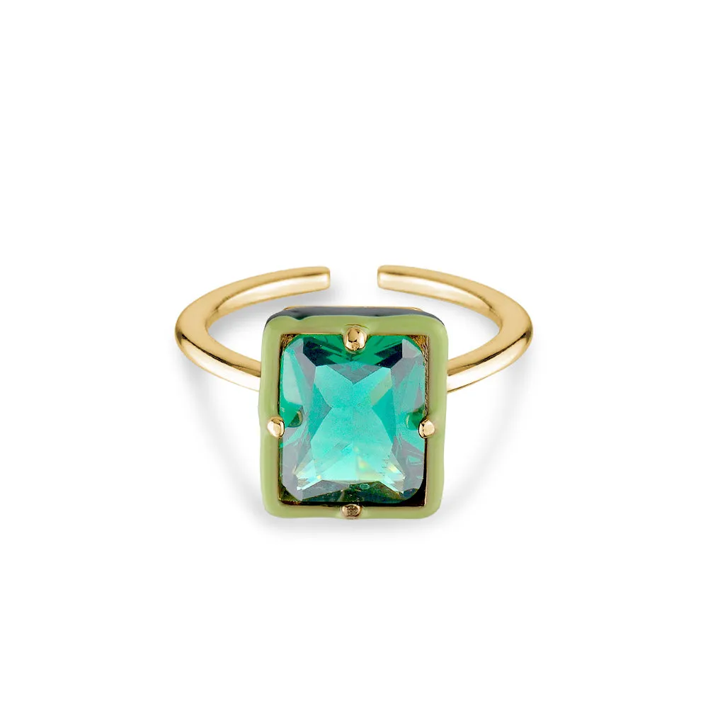 EMERALD ENAMEL RING