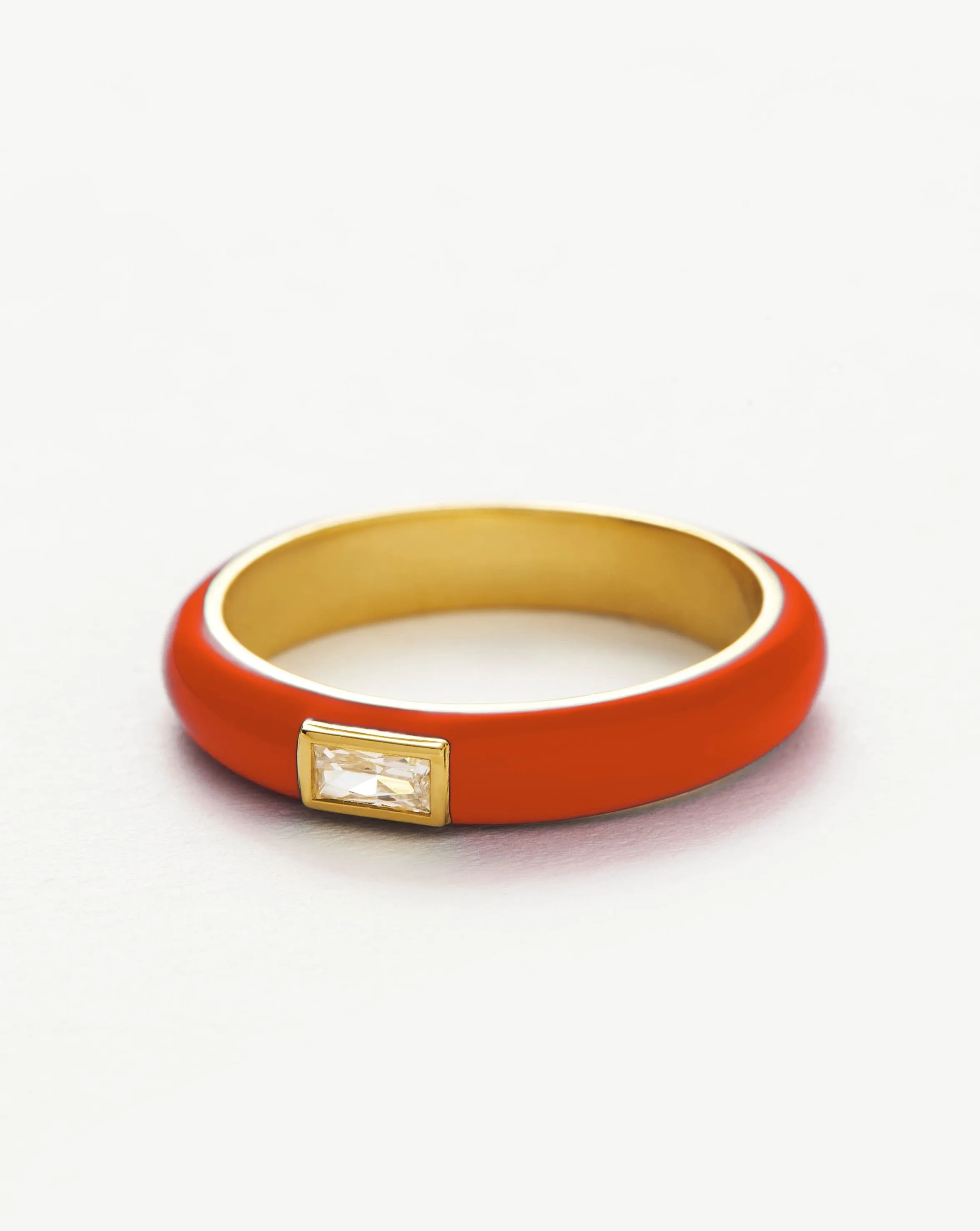 Enamel & Stone Stacking Ring