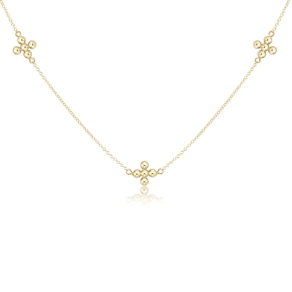 ENewton 15 Simplicity Chain Classic Gold Beaded Cross Choker