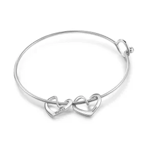 Engraving 2 Name Stainless Steel Bracelets For Women